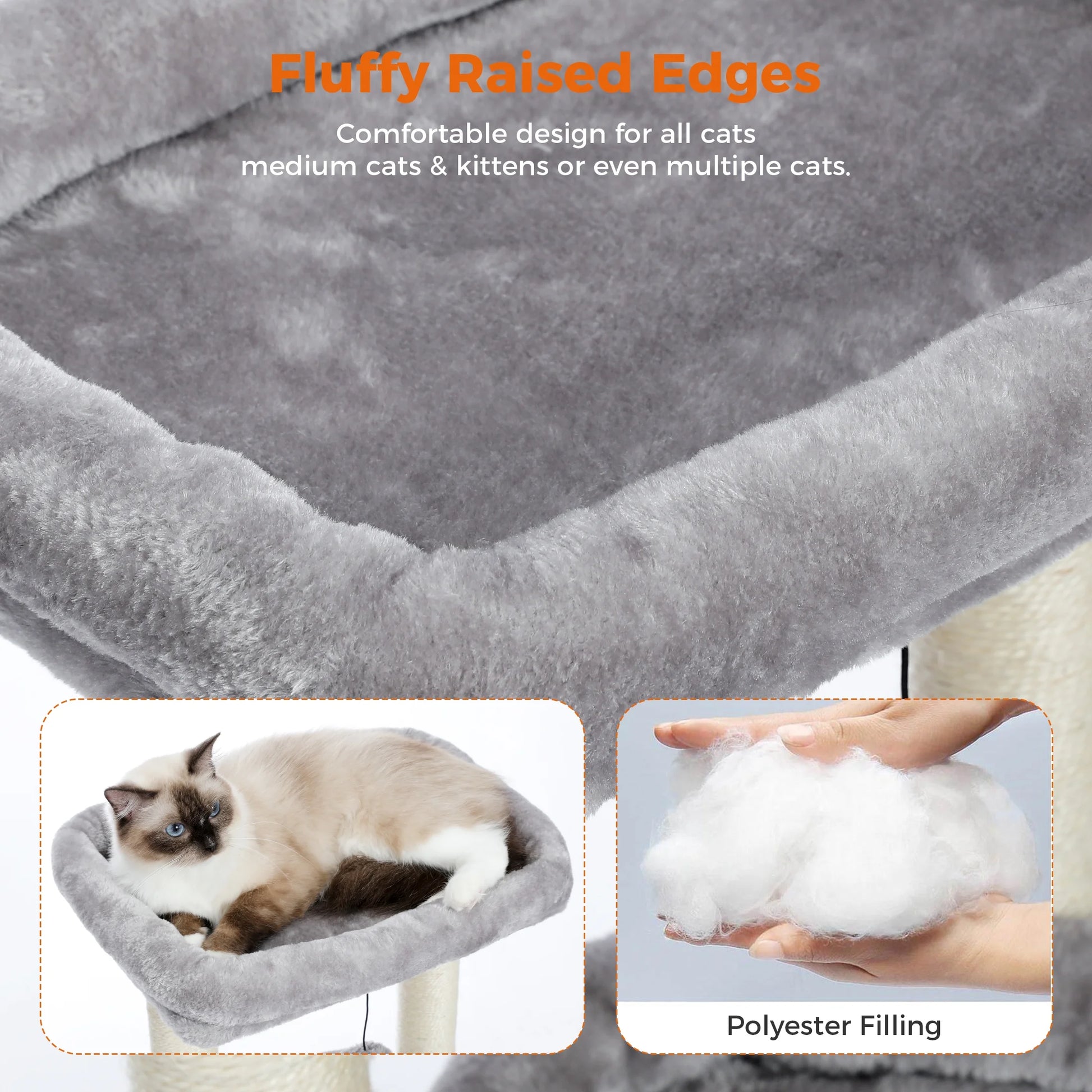 Cat Tree Condo 27" Cat Tower with Large Top Perch and Scratching Posts for Kittens and Medium Cats, Black